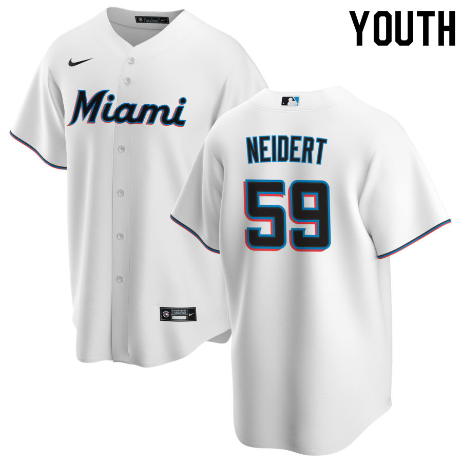 Nike Youth #59 Nick Neidert Miami Marlins Baseball Jerseys Sale-White